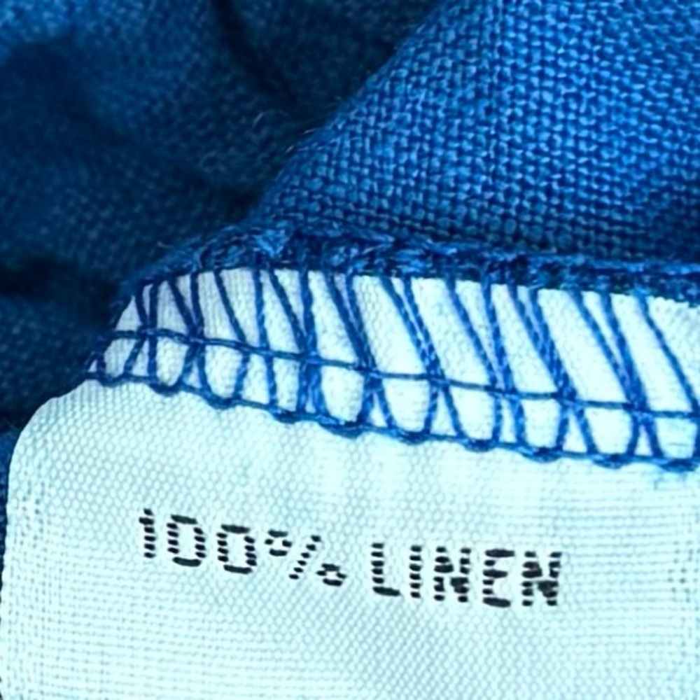 Bryn Walker Cowl Neck Lagenlook Blue 100% Linen Tunic Dress Size XL - Picture 12 of 12